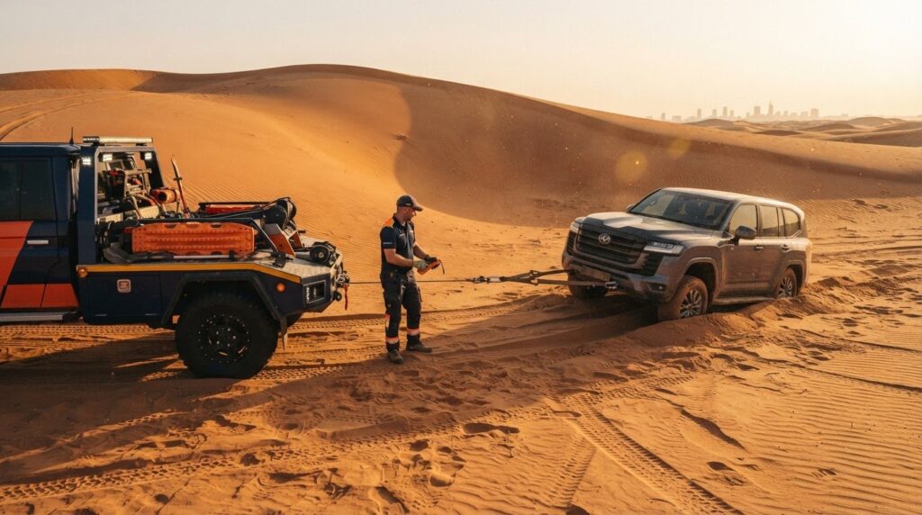 24/7 Desert Car Recovery Abu Dhabi | Off-Road Winch Pull Out Al Quaa Desert Pullout: What to Do and How Recovery Works